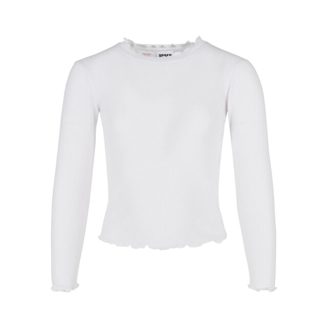Urban Classics Meisjes t-shirt met korte geribde mouwen UTTN1037_white large