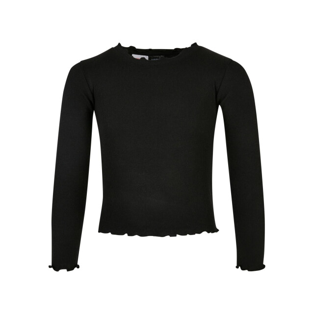 Urban Classics Meisjes t-shirt met korte geribde mouwen UTTN1037_black large