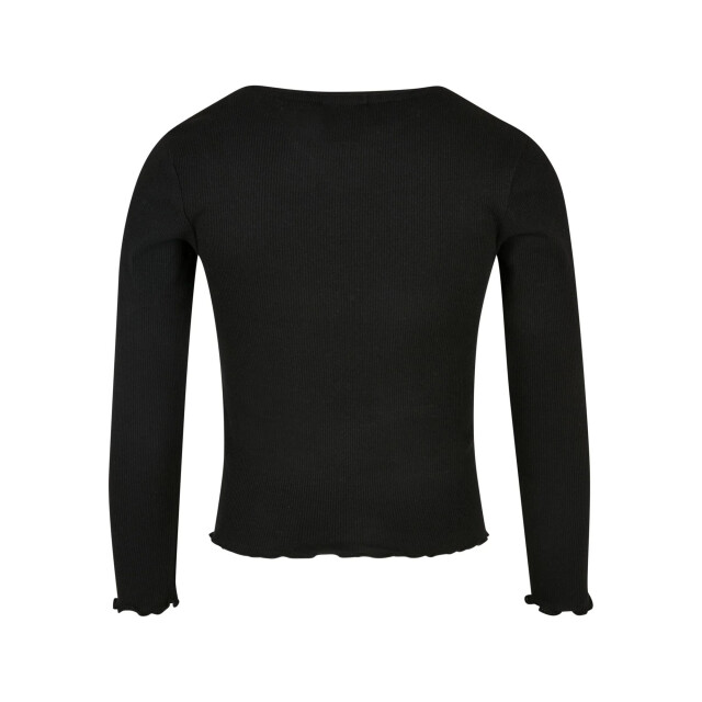 Urban Classics Meisjes t-shirt met korte geribde mouwen UTTN1037_black large