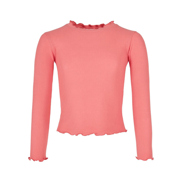 Urban Classics Meisjes t-shirt met korte geribde mouwen UTTN1037_palepink large