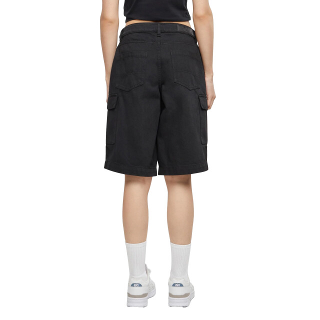 Urban Classics Dames katoenen cargo korte broek UTTN1043_black large