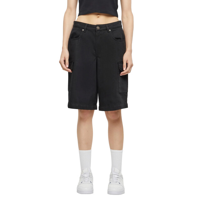 Urban Classics Dames katoenen cargo korte broek UTTN1043_black large