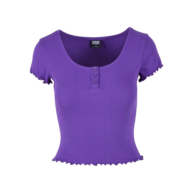 Urban Classics Dames babylock geribd t-shirt UTTN1048_realviolet large
