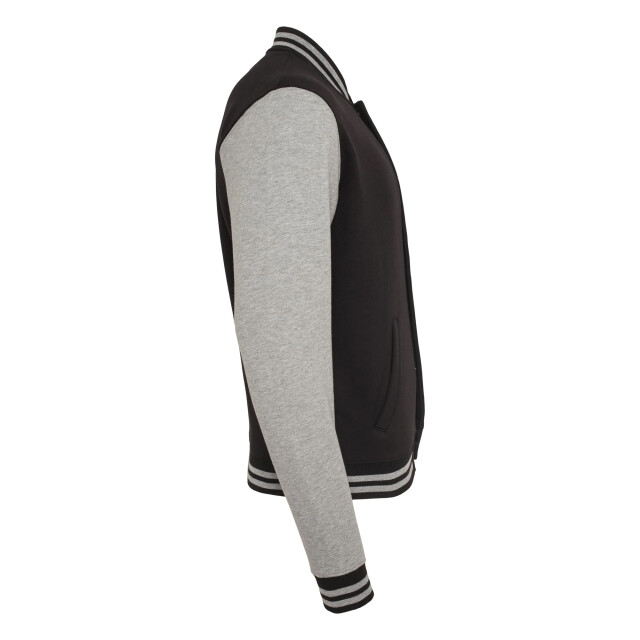 Urban Classics Heren college tweekleurig sweatjack UTTN104_blackgrey large