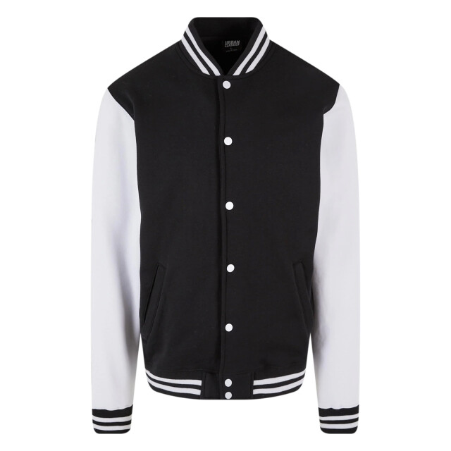 Urban Classics Heren college tweekleurig sweatjack UTTN104_blackwhite large