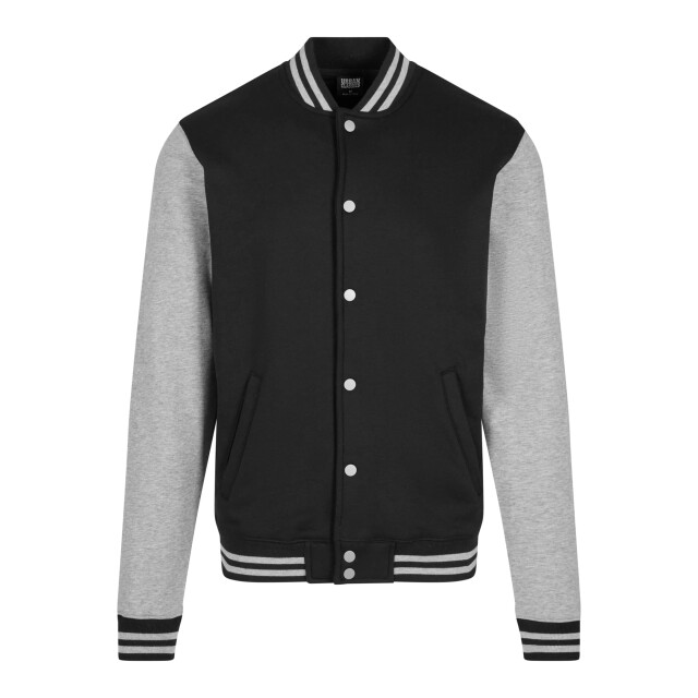 Urban Classics Heren college tweekleurig sweatjack UTTN104_blackgrey large