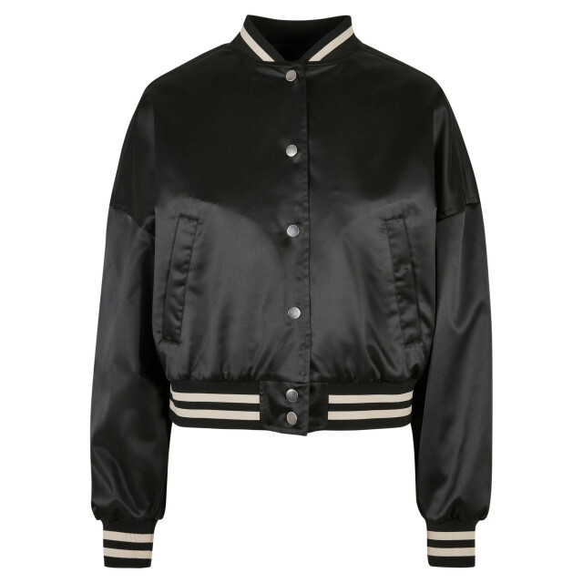 Urban Classics Dames satijnen oversized varsity jacket UTTN1056_black large