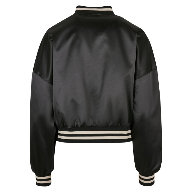 Urban Classics Dames satijnen oversized varsity jacket UTTN1056_black large