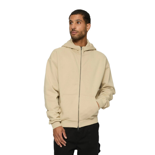 Urban Classics Heren hoge hals full zip hoodie UTTN1057_wetsand large