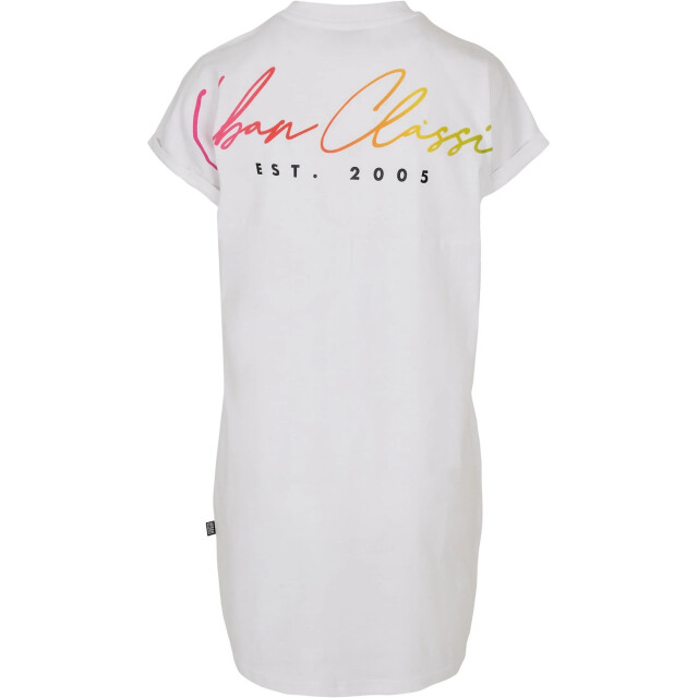 Urban Classics Dames regenboog t-shirt jurk UTTN1063_white large