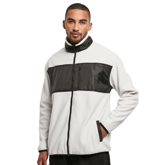 Urban Classics Microfleece jas met contrasterend paneel voor heren UTTN1065_wolfgrey large
