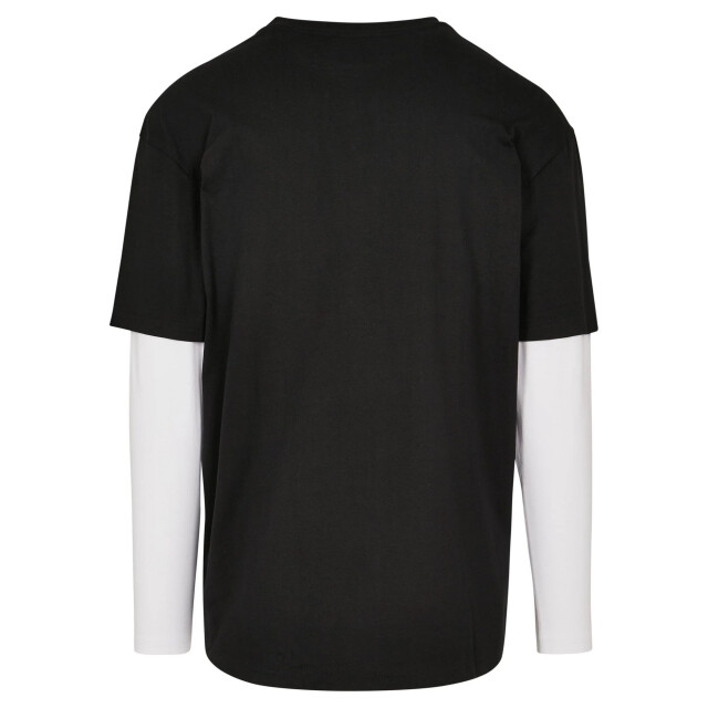 Urban Classics Heren dubbellaags oversized t-shirt met lange mouwen UTTN1075_blackwhite large