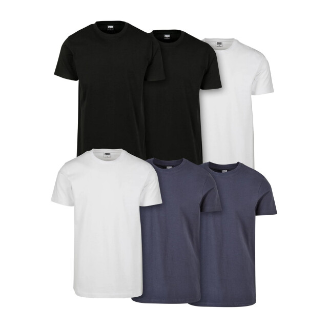 Urban Classics Heren basic t-shirt (set van 6) UTTN1079_blackwhitenavy large