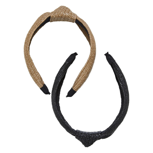Urban Classics Unisex gevlochten hoofdband voor volwassenen (set van 2) UTTN1076_blackbeige large