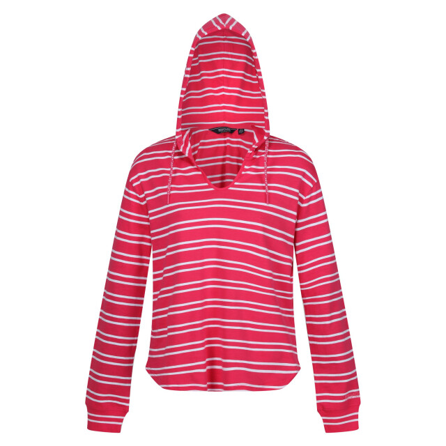 Regatta Dames minerve stripe v hals hoodie UTRG9887_hotpinkwhite large