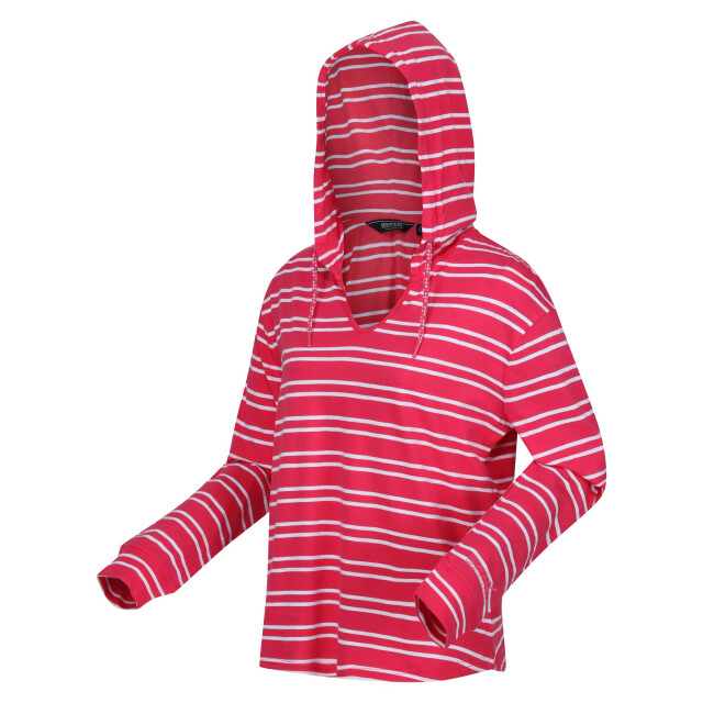 Regatta Dames minerve stripe v hals hoodie UTRG9887_hotpinkwhite large