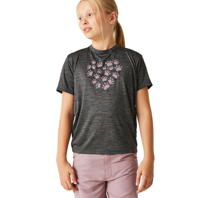 Regatta Kinderen/kinderen alvardo viii paw print marl t-shirt UTRG9736_sealgrey large