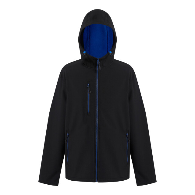 Regatta Heren navigate dubbellaags soft shell jacket met capuchon UTFK3122_blacknewroyal large