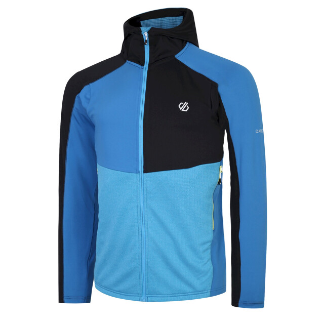 Dare2b Heren assimilate core stretch hooded midlayer UTRG9692_deepwaterwaveridegreenalgaeblack large