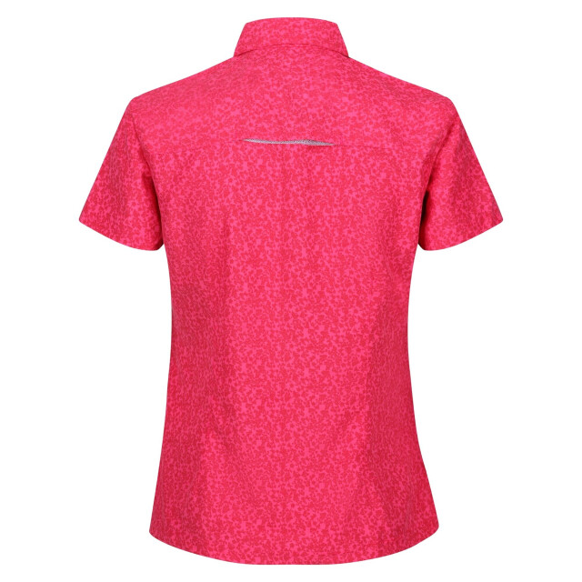 Regatta Dames mindano viii overhemd met ditsy print en korte mouwen UTRG9703_flamingopinkpotion large