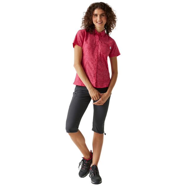 Regatta Dames mindano viii overhemd met ditsy print en korte mouwen UTRG9703_flamingopinkpotion large