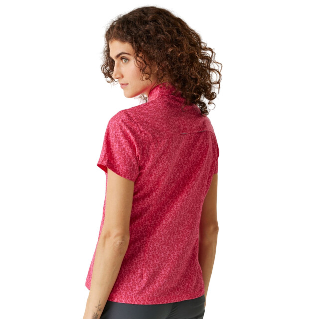Regatta Dames mindano viii overhemd met ditsy print en korte mouwen UTRG9703_flamingopinkpotion large