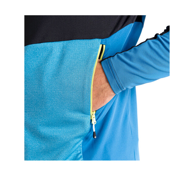 Dare2b Heren assimilate core stretch hooded midlayer UTRG9692_deepwaterwaveridegreenalgaeblack large