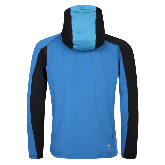Dare2b Heren assimilate core stretch hooded midlayer UTRG9692_deepwaterwaveridegreenalgaeblack large