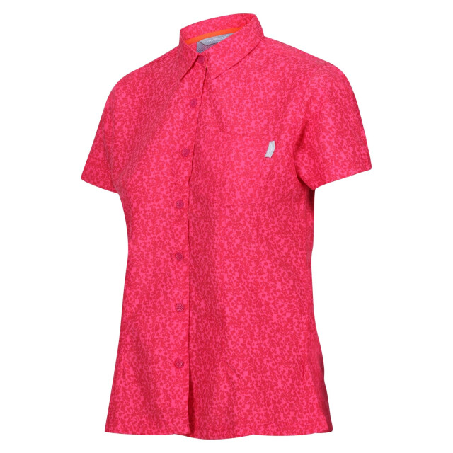 Regatta Dames mindano viii overhemd met ditsy print en korte mouwen UTRG9703_flamingopinkpotion large