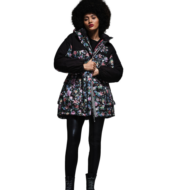 Regatta Dames christian lacroix cailar floral longline waterdichte jas UTRG9385_black large
