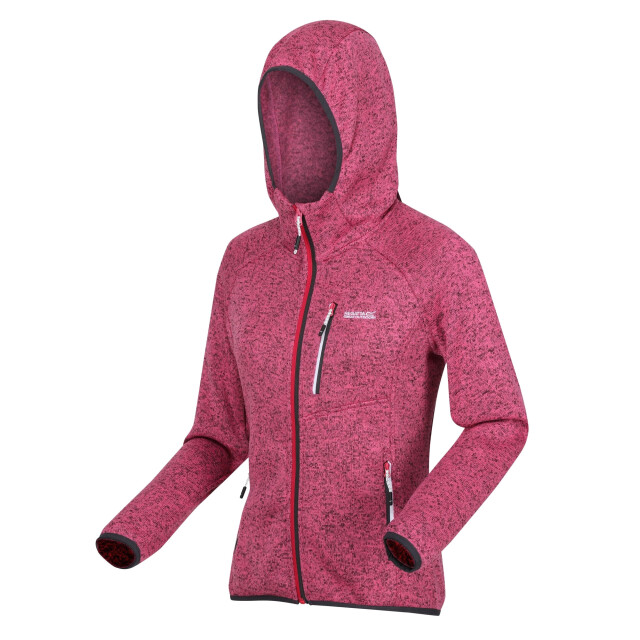 Regatta Dames newhill marl fleecejas met capuchon UTRG8830_flamingopinksealgrey large
