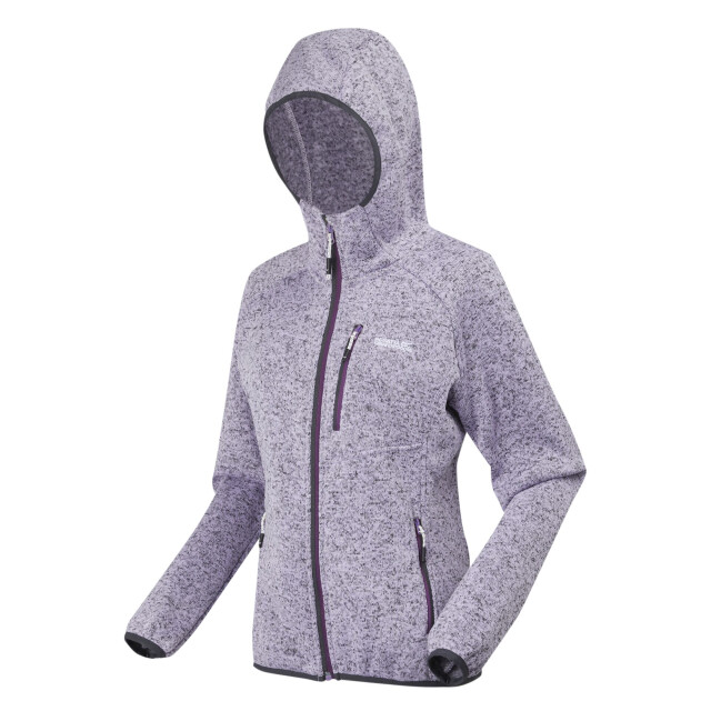 Regatta Dames newhill marl fleecejas met capuchon UTRG8830_lilacfrostsunsetpurple large