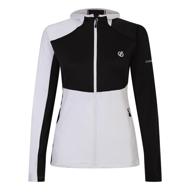 Dare2b Dames convey ii hooded core stretch midlayer UTRG8681_whiteblack large