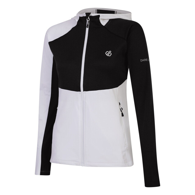 Dare2b Dames convey ii hooded core stretch midlayer UTRG8681_whiteblack large