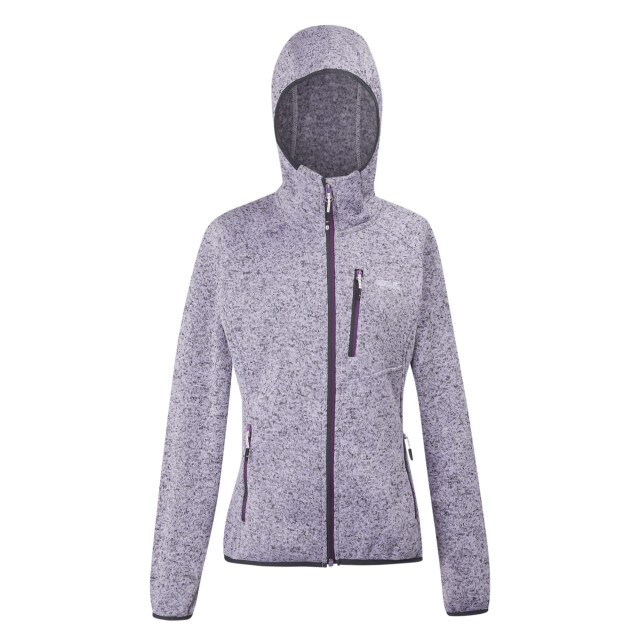 Regatta Dames newhill marl fleecejas met capuchon UTRG8830_lilacfrostsunsetpurple large