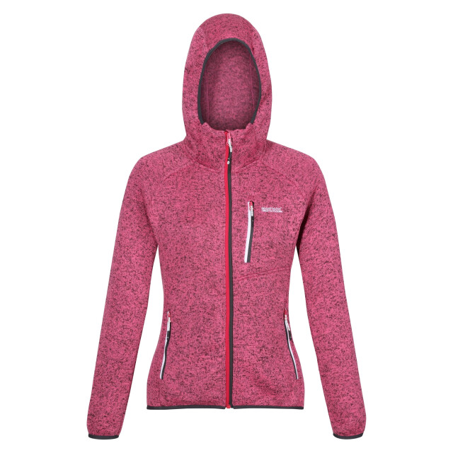 Regatta Dames newhill marl fleecejas met capuchon UTRG8830_flamingopinksealgrey large