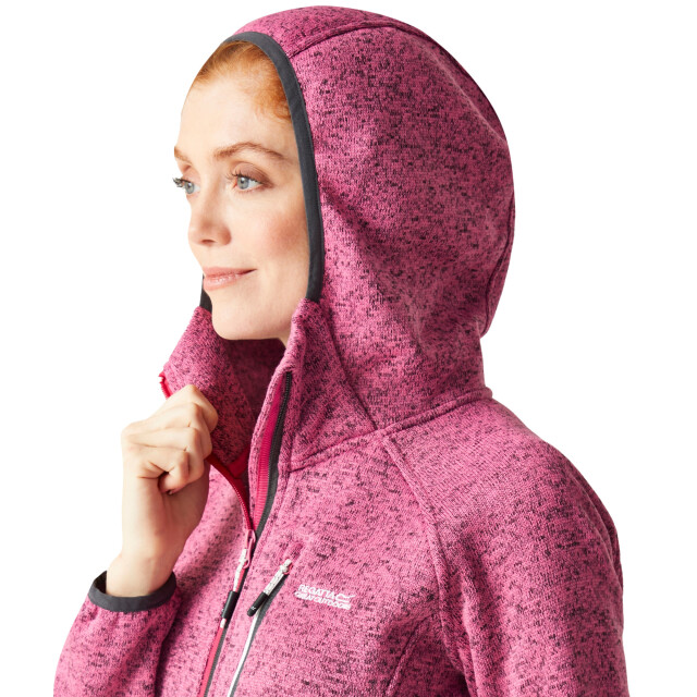 Regatta Dames newhill marl fleecejas met capuchon UTRG8830_flamingopinksealgrey large
