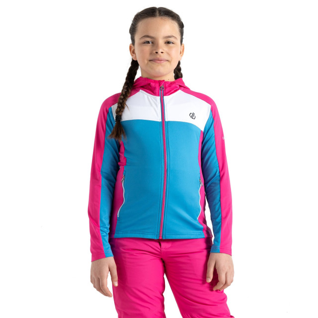 Dare2b Childrens/kids thriving core stretch hooded midlayer UTRG8625_swedishbluepurepink large