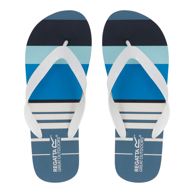 Regatta Heren bali gestreepte teenslippers UTRG7608_blue large