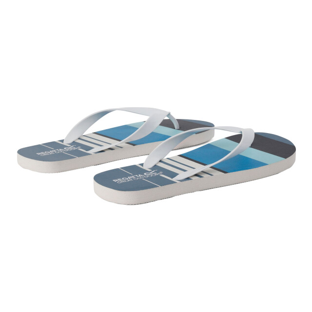 Regatta Heren bali gestreepte teenslippers UTRG7608_blue large
