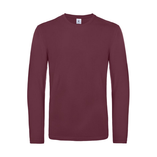 B and C Heren #e190 t-shirt met lange mouwen UTFK2970_burgundy large
