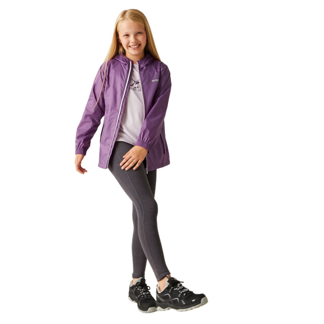 Regatta Groot buitenshuis kinderen/kinderen pakket it jasje iii waterdichte packaway zwart UTRG3209_sunsetpurple large