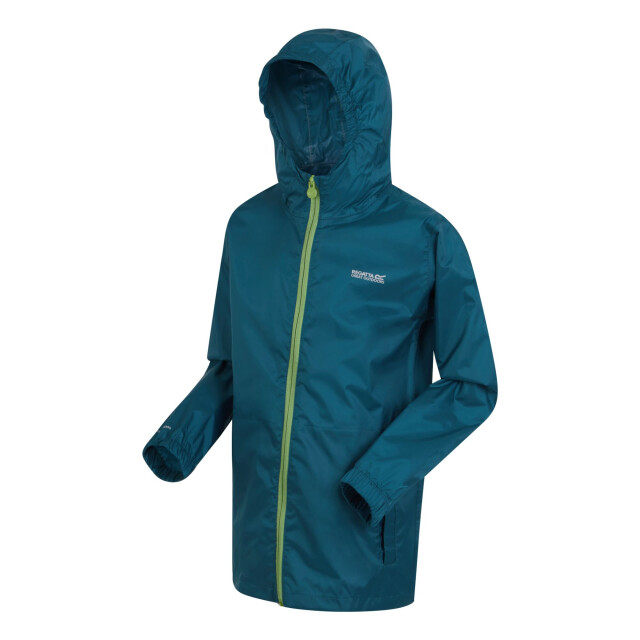 Regatta Groot buitenshuis kinderen/kinderen pakket it jasje iii waterdichte packaway zwart UTRG3209_moroccanblue large