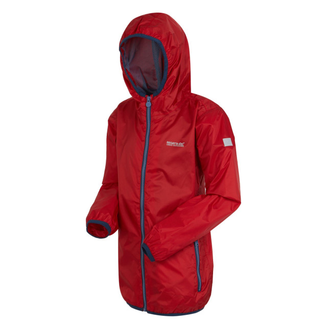 Regatta Groot buitenshuis kinderen/kinderen lever ii packaway rain jacket UTRG1885_dangerred large