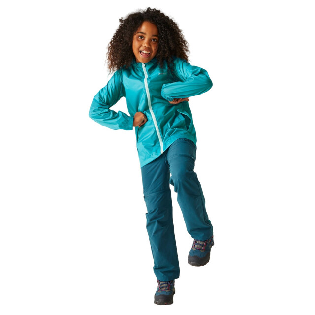 Regatta Groot buitenshuis kinderen/kinderen pakket it jasje iii waterdichte packaway zwart UTRG3209_persimmon large