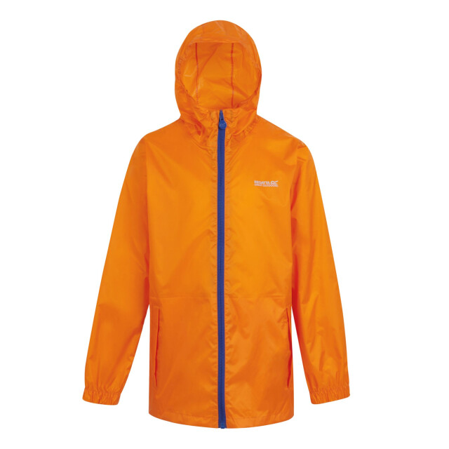 Regatta Groot buitenshuis kinderen/kinderen pakket it jasje iii waterdichte packaway zwart UTRG3209_persimmon large