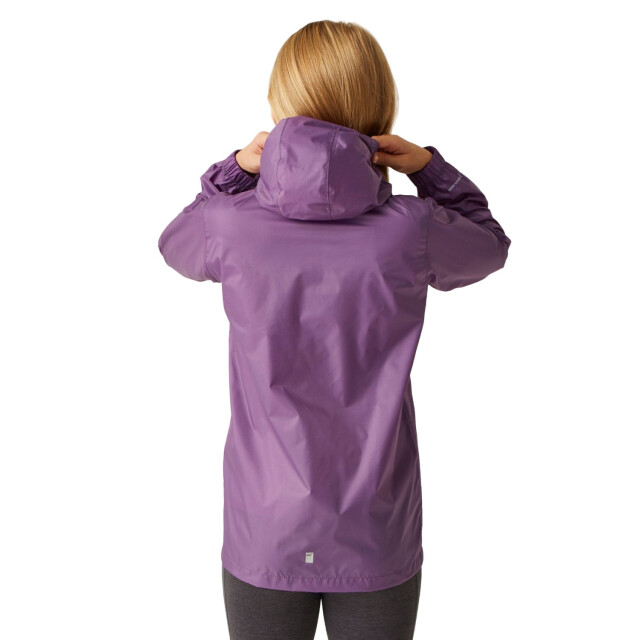 Regatta Groot buitenshuis kinderen/kinderen pakket it jasje iii waterdichte packaway zwart UTRG3209_sunsetpurple large