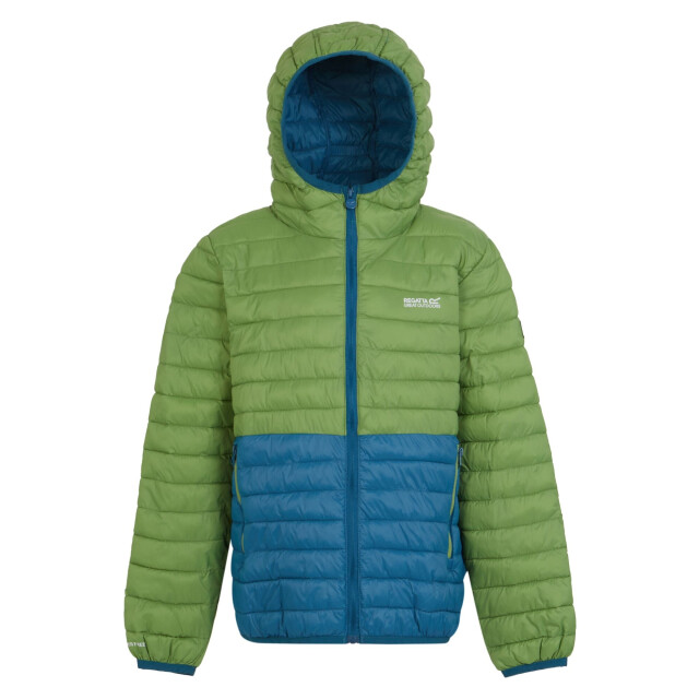 Regatta Gewatteerd kinder/kinder hillpack ii colour block jacket UTRG10832_piquantgreenmoroccanblue large