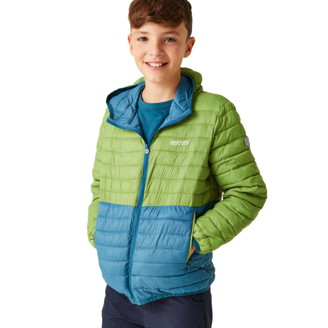 Regatta Gewatteerd kinder/kinder hillpack ii colour block jacket UTRG10832_piquantgreenmoroccanblue large