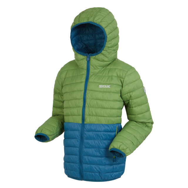 Regatta Gewatteerd kinder/kinder hillpack ii colour block jacket UTRG10832_piquantgreenmoroccanblue large